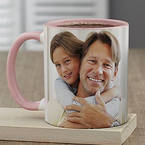 Photo Personalized Pink Coffee Mug for Him