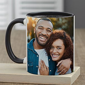 Romantic Photo Personalized Black Coffee Mug