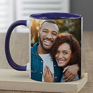 Romantic Photo Personalized Blue Coffee Mug