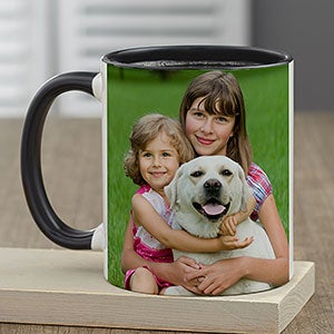 Pet Photo Personalized Black Coffee Mug