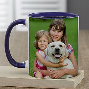 Pet Photo Personalized Blue Coffee Mug