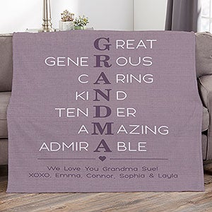 Grandma Acronym Personalized 50x60 Fleece Blanket