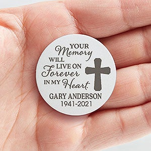 Personalized Cross Pocket Token - Memorial Gift