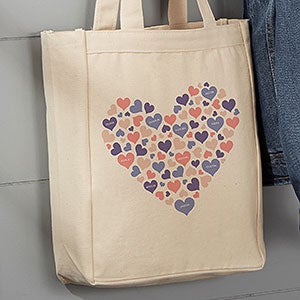 Heart Of Hearts Personalized Small Canvas Tote Bag