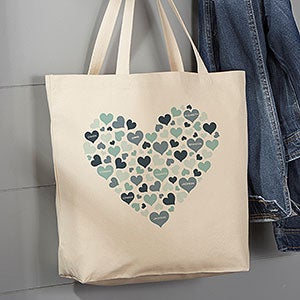 Heart Of Hearts Personalized Large Canvas Tote Bag