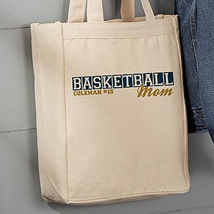 Sports Mom Personalized 14x10 Canvas Tote Bag