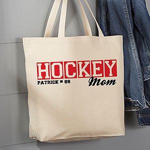 Sports Mom Personalized 20x15 Canvas Tote Bag