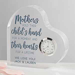 Personalized Heart Shaped Clock Gift for Mom