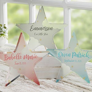 Personalized Colored Star Baby Keepsake - Over The Moon