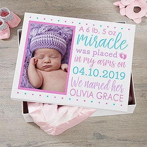 Baby Girl's Story Personalized Photo Keepsake Memory Box