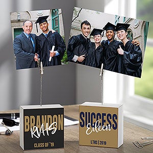 Personalized Photo Clip Holder Block - Graduation Gift