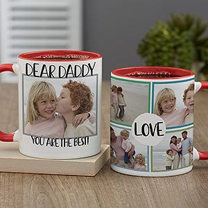 Love Photo Collage Personalized Red Coffee Mug For Him