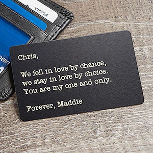 Personalized Metal Wallet Card Insert - Romantic Gift