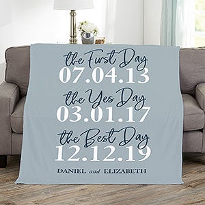 The Best Day Personalized 50x60 Fleece Wedding Blanket