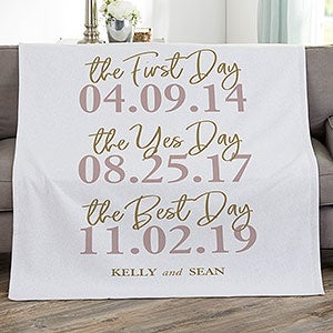 The Best Day Personalized 50x60 Sweatshirt Wedding Blanket