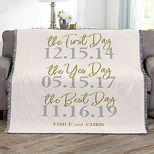 The Best Day Personalized 56x60 Wedding Woven Throw