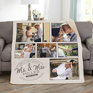 Stamped Elegance Personalized 50x60 Sherpa Photo Blanket