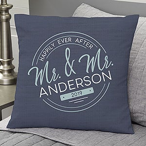 Stamped Elegance Wedding Personalized 18 Throw Pillow