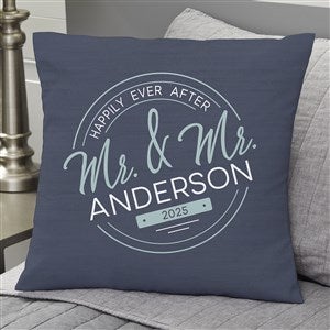 Stamped Elegance Wedding Personalized 18-inch Velvet Pillow