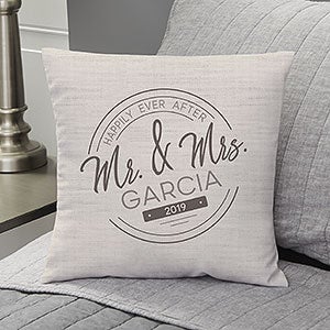 Stamped Elegance Wedding Personalized 14 Throw Pillow