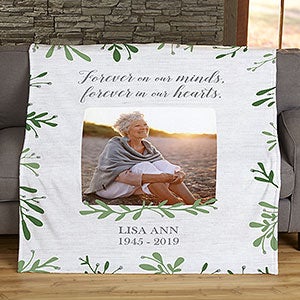 Botanical Memorial Personalized 50x60 Fleece Photo Blanket