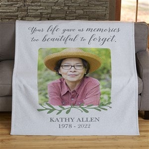 Botanical Memorial Personalized 50x60 Sweatshirt Photo Blanket