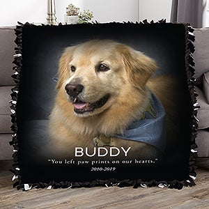 Pet Memorial Personalized 50x60 Tie Photo Blanket