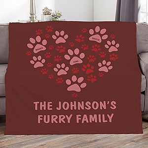 Paws On My Heart Personalized 50x60 Fleece Blanket