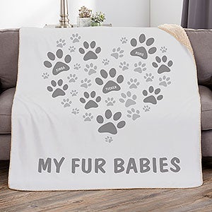 Paws On My Heart Personalized 50x60 Sherpa Blanket