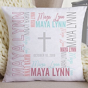 Christening Day Personalized 18-inch Throw Pillow