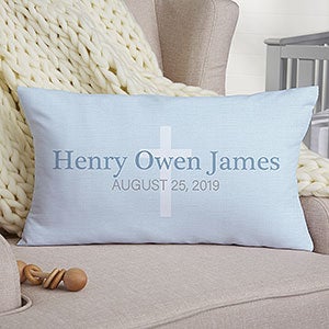 Christening Day Personalized Lumbar Throw Pillow