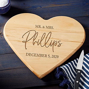 Personalized Heart Shaped Cutting Board - Wedding Gift