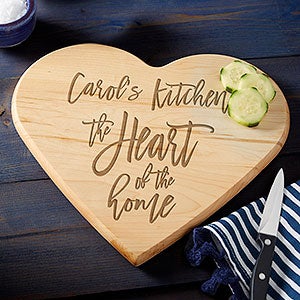 Personalized Heart Shaped Cutting Board - Heart of the Home