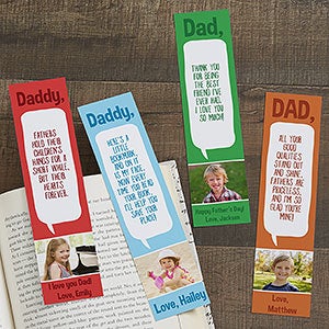 Personalized Photo Bookmarks - Message to Dad