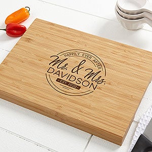 Stamped Elegance Personalized Bamboo Cutting Board - 14x18