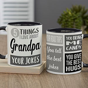 What I Love About Dad Personalized Black Coffee Mug