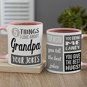 What I Love About Dad Personalized Pink Coffee Mug