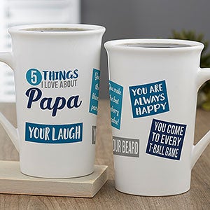 What I Love About Dad Personalized Latte Mug