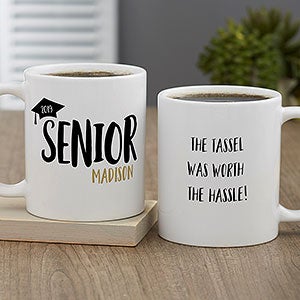 Hats Off Personalized Graduation Coffee Mug - White