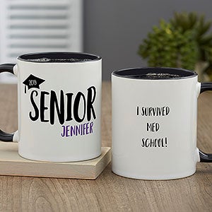 Hats Off Personalized Graduation Coffee Mug - Black