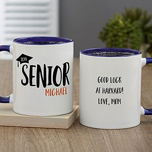 Hats Off Personalized Graduation Coffee Mug - Blue