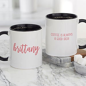 Scripty Style Personalized Coffee Mug - Black