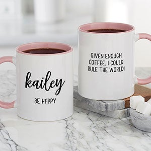 Scripty Style Personalized Coffee Mug - Pink