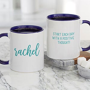 Scripty Style Personalized Coffee Mug - Blue