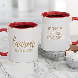 Scripty Style Personalized Coffee Mug - Red