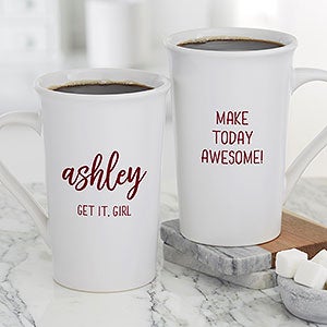 Scripty Style Personalized Latte Coffee Mug