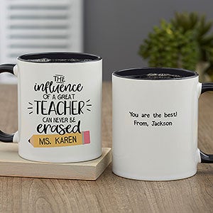 The Influence of a Great Teacher Personalized Coffee Mug - Black