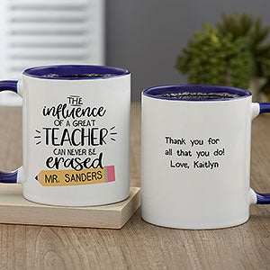 The Influence of a Great Teacher Personalized Coffee Mug - Blue