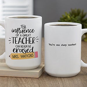 The Influence of a Great Teacher Personalized Coffee Mug - Large