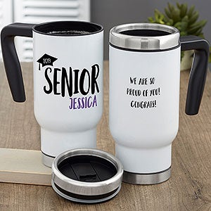 Hats Off Personalized 14 oz. Graduation Travel Mug